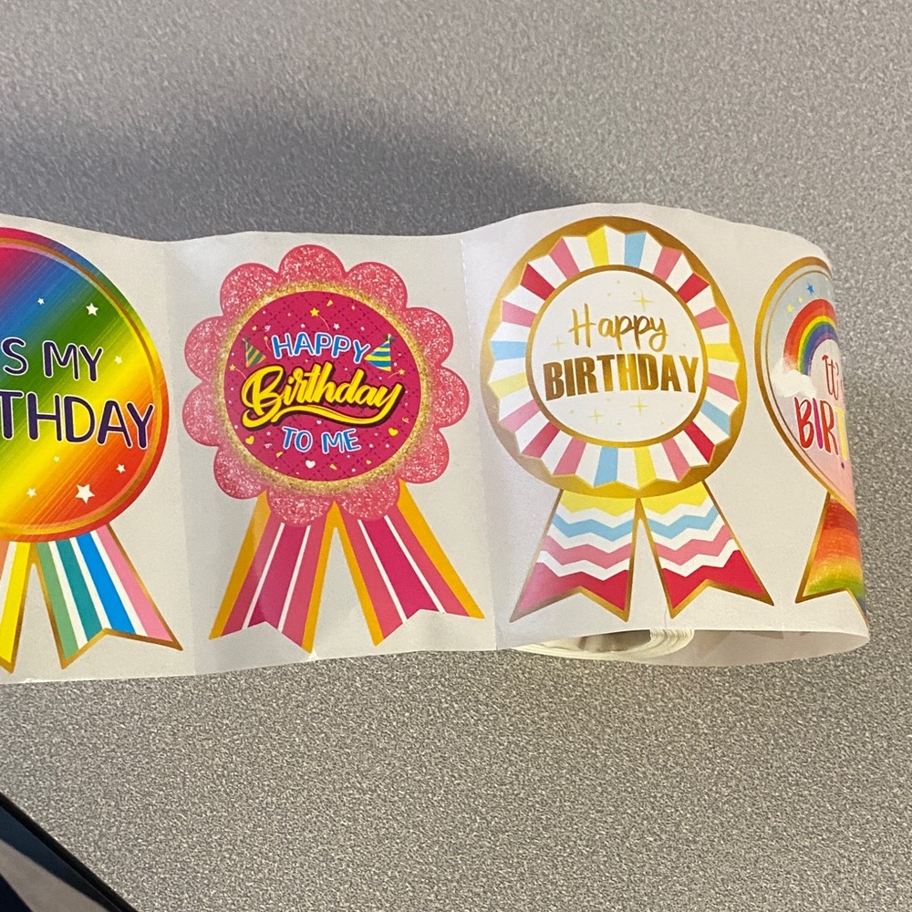 Colorful Birthday Badge Stickers